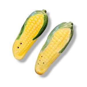 Vintage Corn On The Cob Shaped Salt and Pepper Shakers